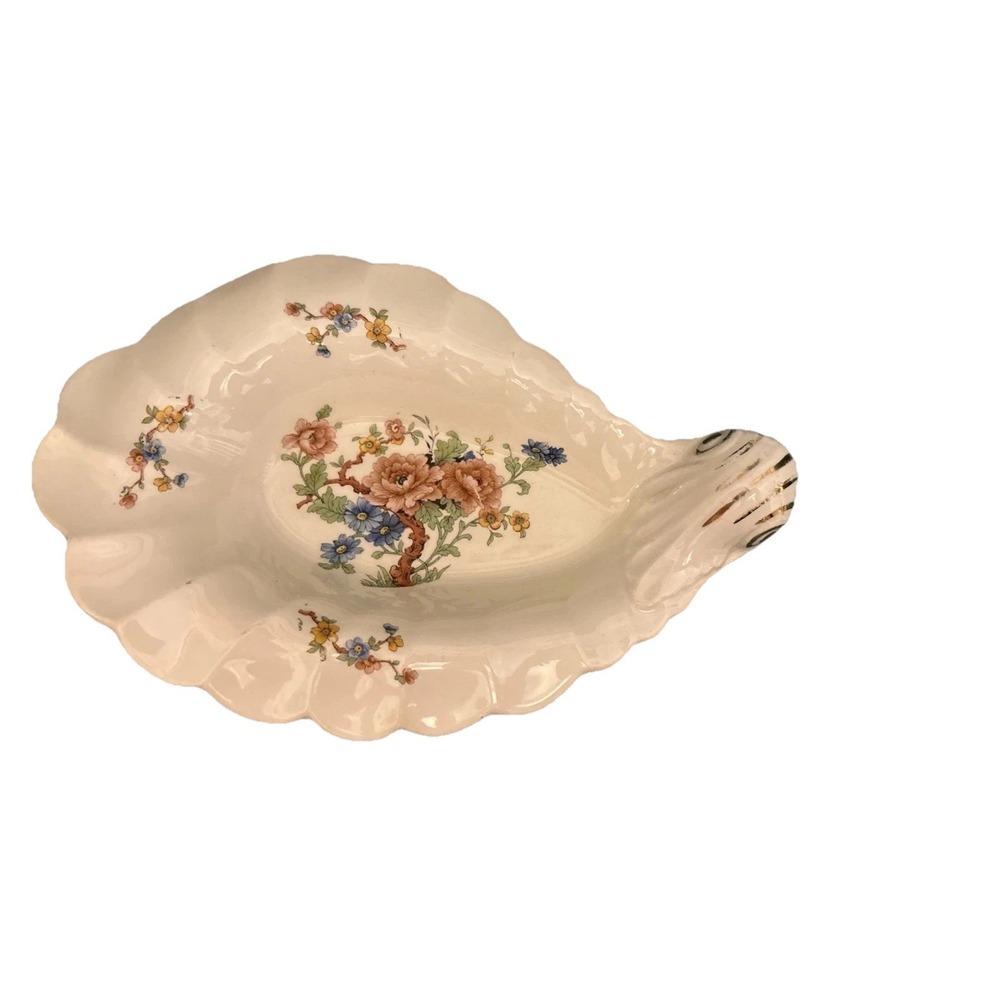 WS Bolero Vintage Shell porcelain Dish‎ With 22 KT Gold